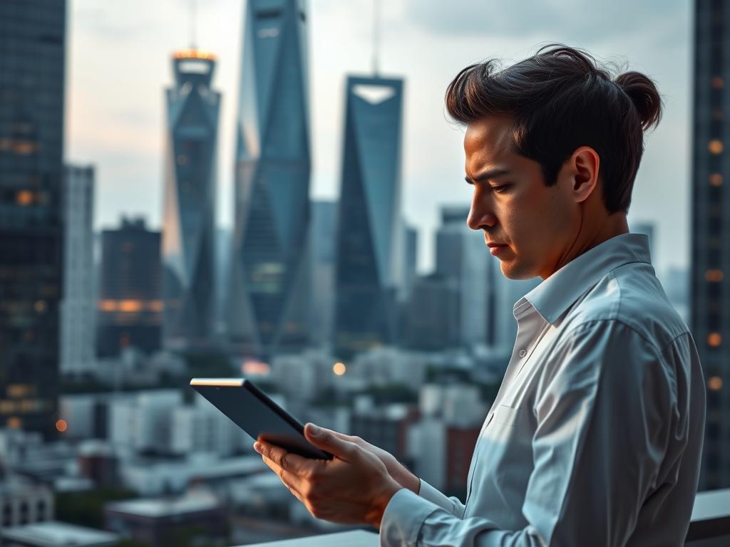 A serene urban landscape with a towering digital skyline. In the foreground, a cautious investor thoughtfully examines financial data on a sleek tablet, brow furrowed as they weigh the risks and rewards of their digital investments. Soft, diffused lighting casts a contemplative atmosphere, while the background is filled with the architectural silhouettes of innovative blockchain-powered buildings, their faceted facades shimmering with the promise of technological progress. The scene conveys a sense of mindful decision-making, balancing the excitement of digital opportunities with the prudence required to mitigate potential pitfalls. A serene urban landscape with a towering digital skyline. In the foreground, a cautious investor thoughtfully examines financial data on a sleek tablet, brow furrowed as they weigh the risks and rewards of their digital investments. Soft, diffused lighting casts a contemplative atmosphere, while the background is filled with the architectural silhouettes of innovative blockchain-powered buildings, their faceted facades shimmering with the promise of technological progress. The scene conveys a sense of mindful decision-making, balancing the excitement of digital opportunities with the prudence required to mitigate potential pitfalls.