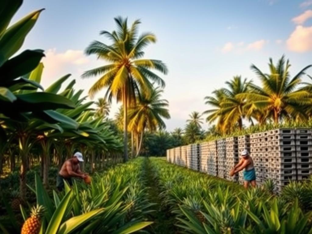 Exportación de piña y banano orgánico