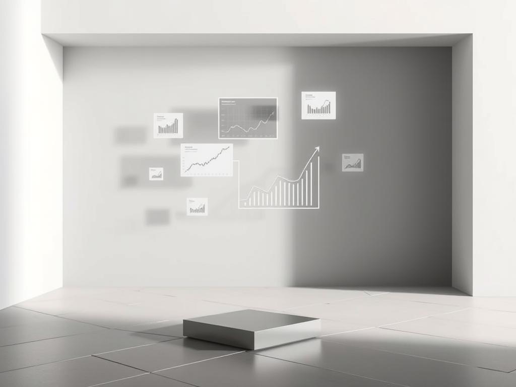 A sleek, minimalist rendering of the current blockchain investment landscape. In the foreground, a geometric, abstract representation of blockchain technology, with clean lines and a metallic sheen. In the middle ground, a series of floating investment charts and graphs, conveying the growth and momentum of the blockchain startup ecosystem. The background fades into a soft, muted gradient, creating a sense of depth and focus on the central elements. Soft, directional lighting casts dramatic shadows, heightening the sense of dimension and emphasizing the dynamism of the scene. The overall mood is one of innovation, opportunity, and a forward-looking, technology-driven aesthetic.