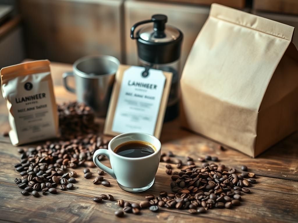 A cozy coffee subscription service: a warm, rustic scene of a wooden table with a cup of freshly brewed artisanal coffee, surrounded by a selection of coffee beans, a coffee grinder, and a sleek, modern subscription box. Soft, natural lighting casts a comforting glow, while a muted color palette of earthy tones and wood textures evokes a sense of craftsmanship and attention to detail. The overall mood is one of simplicity, quality, and the pleasure of a perfect cup of coffee, without the hassle. A cozy coffee subscription service: a warm, rustic scene of a wooden table with a cup of freshly brewed artisanal coffee, surrounded by a selection of coffee beans, a coffee grinder, and a sleek, modern subscription box. Soft, natural lighting casts a comforting glow, while a muted color palette of earthy tones and wood textures evokes a sense of craftsmanship and attention to detail. The overall mood is one of simplicity, quality, and the pleasure of a perfect cup of coffee, without the hassle.