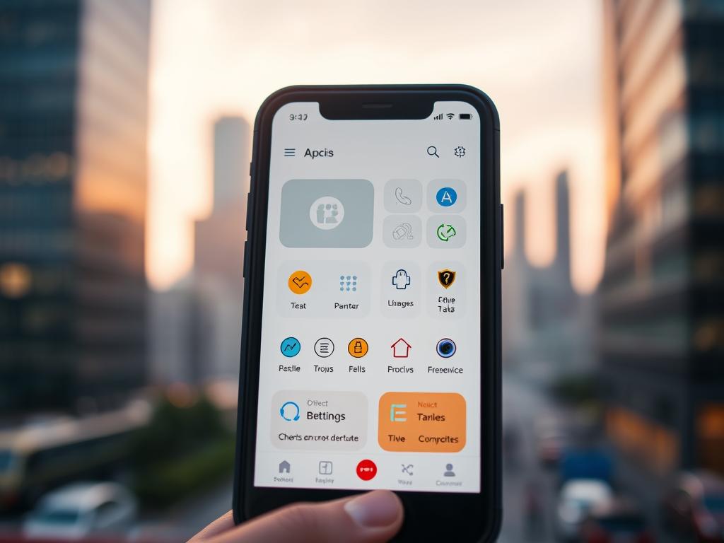 A vibrant, accessible mobile user interface dominates the frame, showcasing intuitive icons, high-contrast colors, and clear typography. The interface is bathed in warm, diffused lighting, creating a sense of approachability and ease of use. In the background, a blurred cityscape reflects the modern, forward-thinking nature of the startup. The overall atmosphere conveys a harmonious balance between technology and human-centric design, highlighting the importance of accessibility in a mobile-first world.