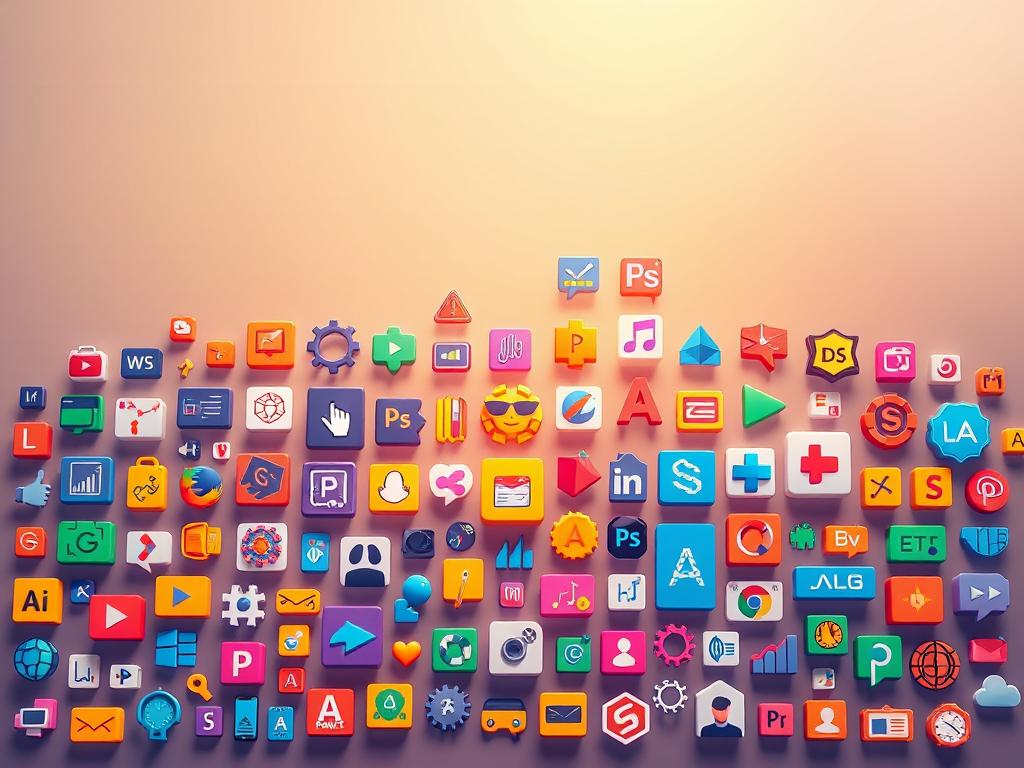 A vibrant collage of programming category icons, arranged in a dynamic composition. In the foreground, a striking array of symbols and shapes representing various disciplines - web development, mobile apps, data analysis, artificial intelligence, and more. The middle ground features a subtle gradient backdrop, providing depth and a sense of cohesion. Soft, directional lighting casts a warm, inviting glow, emphasizing the clarity and elegance of the icons. The overall atmosphere is one of intellectual curiosity, technical expertise, and the boundless possibilities of the programming landscape.