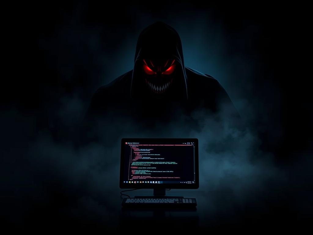 A dark, deceptive digital landscape with an ominous trap-like advertisement looming in the foreground. The advertisement is flashy, eye-catching, and designed to lure the unsuspecting user into clicking. In the middle ground, a computer screen displaying suspicious account activity, hinting at the risks and consequences of falling victim to these "trap" ads. The background is shrouded in a hazy, foreboding atmosphere, emphasizing the sense of danger and the hidden dangers of online advertising. Dramatic lighting casts dramatic shadows, creating a sense of tension and unease. The overall scene evokes a sense of caution and the need to be vigilant when navigating the digital world.