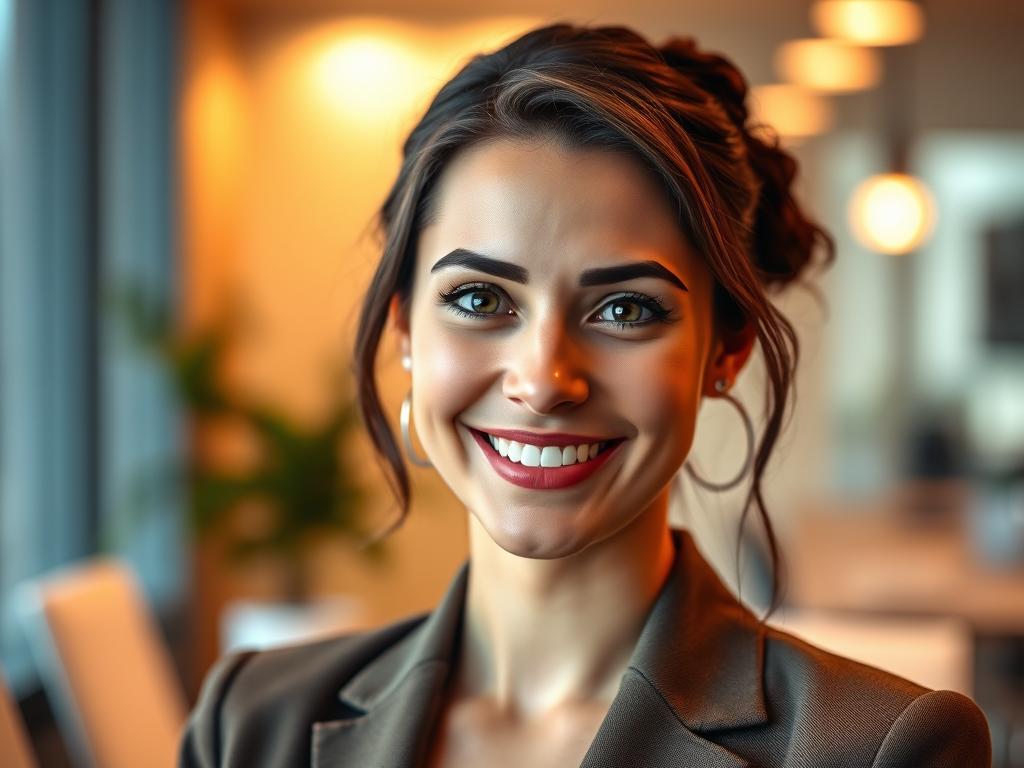 A professional headshot of a person's profile, depicted in a warm, natural lighting setting. The subject is centered, looking directly at the camera with a friendly, confident expression. The background is blurred, with hints of a clean, minimalist office environment. The image has a high-quality, studio-like aesthetic, with a shallow depth of field that emphasizes the subject's face. The overall mood is one of professionalism, approachability, and attention to detail, suitable for a section on LinkedIn management for professionals. A professional headshot of a person's profile, depicted in a warm, natural lighting setting. The subject is centered, looking directly at the camera with a friendly, confident expression. The background is blurred, with hints of a clean, minimalist office environment. The image has a high-quality, studio-like aesthetic, with a shallow depth of field that emphasizes the subject's face. The overall mood is one of professionalism, approachability, and attention to detail, suitable for a section on LinkedIn management for professionals.