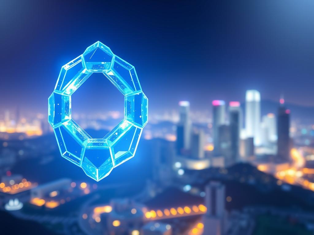A vibrant and dynamic visual representation of blockchain technology. In the foreground, a crystalline structure shaped like interlocking hexagons symbolizing blocks in a blockchain, illuminated with a soft blue glow. The middle ground features abstract representations of digital transactions or data flowing seamlessly between the blocks, depicted through glowing lines and particles, suggesting connectivity and security. In the background, a stylized cityscape of Venezuela’s skyline, subtly integrated to reflect the local context. The overall lighting is bright and futuristic, with a sense of depth created by a slight haze around the edges. The atmosphere conveys both innovation and opportunity, inviting viewers to explore the potential of blockchain technology in the digital art space. A vibrant and dynamic visual representation of blockchain technology. In the foreground, a crystalline structure shaped like interlocking hexagons symbolizing blocks in a blockchain, illuminated with a soft blue glow. The middle ground features abstract representations of digital transactions or data flowing seamlessly between the blocks, depicted through glowing lines and particles, suggesting connectivity and security. In the background, a stylized cityscape of Venezuela’s skyline, subtly integrated to reflect the local context. The overall lighting is bright and futuristic, with a sense of depth created by a slight haze around the edges. The atmosphere conveys both innovation and opportunity, inviting viewers to explore the potential of blockchain technology in the digital art space.