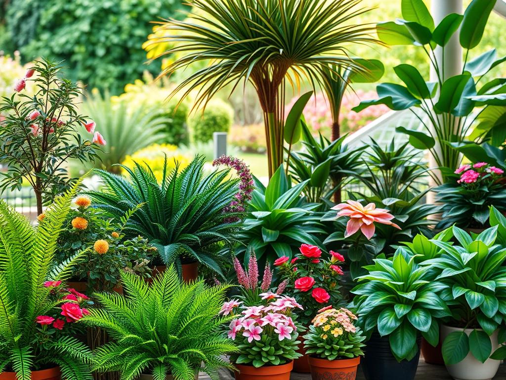 A vibrant and lush display of ornamental plants, captured in a warm, natural light. The foreground features a diverse array of potted plants, including lush ferns, delicate succulents, and blooming flowers in a range of colors. The middle ground showcases larger, statement plants like palms and fiddle-leaf figs, arranged in an inviting, visually-appealing manner. In the background, a softly-blurred, verdant garden scene provides a serene, natural backdrop. The overall composition conveys a sense of tranquility and harmony, highlighting the beauty and versatility of these captivating ornamental plants. A vibrant and lush display of ornamental plants, captured in a warm, natural light. The foreground features a diverse array of potted plants, including lush ferns, delicate succulents, and blooming flowers in a range of colors. The middle ground showcases larger, statement plants like palms and fiddle-leaf figs, arranged in an inviting, visually-appealing manner. In the background, a softly-blurred, verdant garden scene provides a serene, natural backdrop. The overall composition conveys a sense of tranquility and harmony, highlighting the beauty and versatility of these captivating ornamental plants.