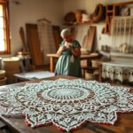 Venta de artesanías en ñandutí, Paraguay